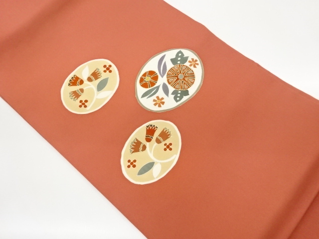 JAPANESE NAGOYA OBI / EMBROIDERY / SHIOZE / KINSAI / FLOWER